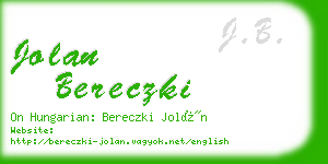 jolan bereczki business card
